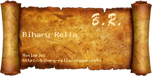 Bihary Rella névjegykártya